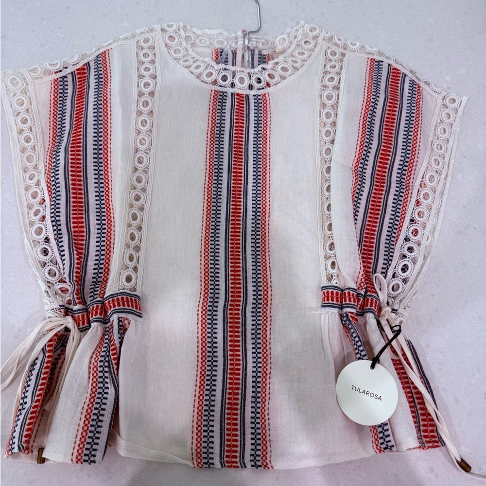 Tularosa Striped Blouse - Red, Navy, Cream